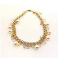 18K Chanel Pink Crystal Chain Links Necklace