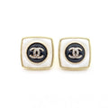 18K Chanel Pearl Square Earrings