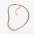 18K Chanel Pink Crystals Leather Necklace