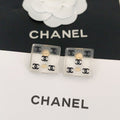 18K Chanel Transparent Resin Earrings