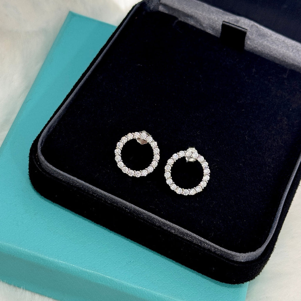 18K Tiffany & Co. Circle Diamonds Earrings