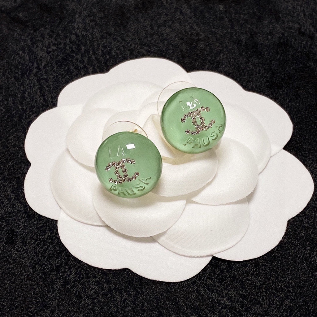 18K Chanel Green Earrings