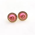 18K Chanel Pink Crystal Earrings