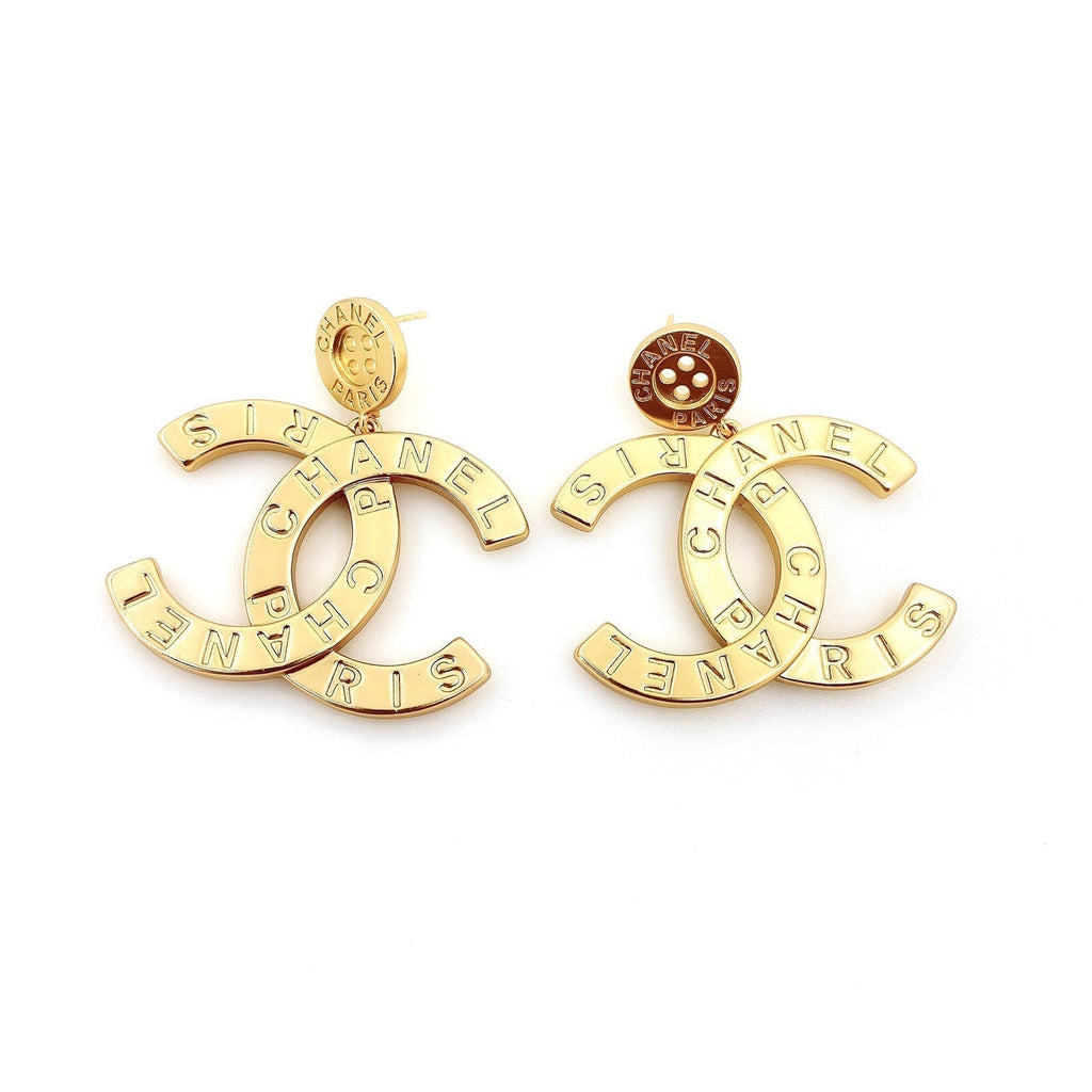 18K Chanel Drop Pendant Earrings