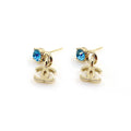 18K Chanel Blue Crystal Earrings