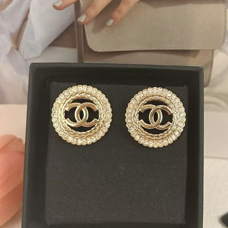 18K Chanel Classic Diamond Earrings