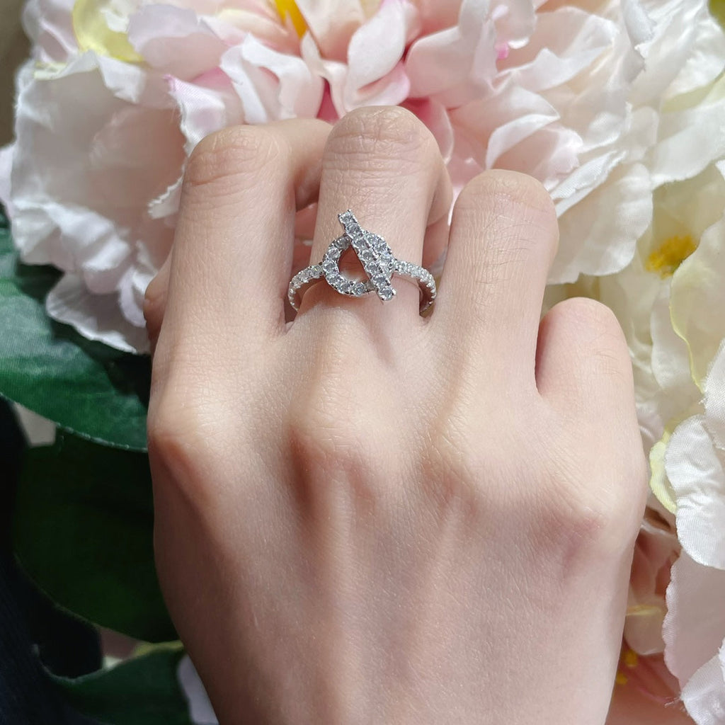 18K Finesse Diamond White Gold Hermès Ring