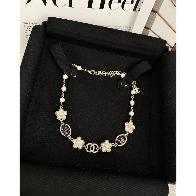 18K Chanel Black & Orange Crystal Choker Necklace
