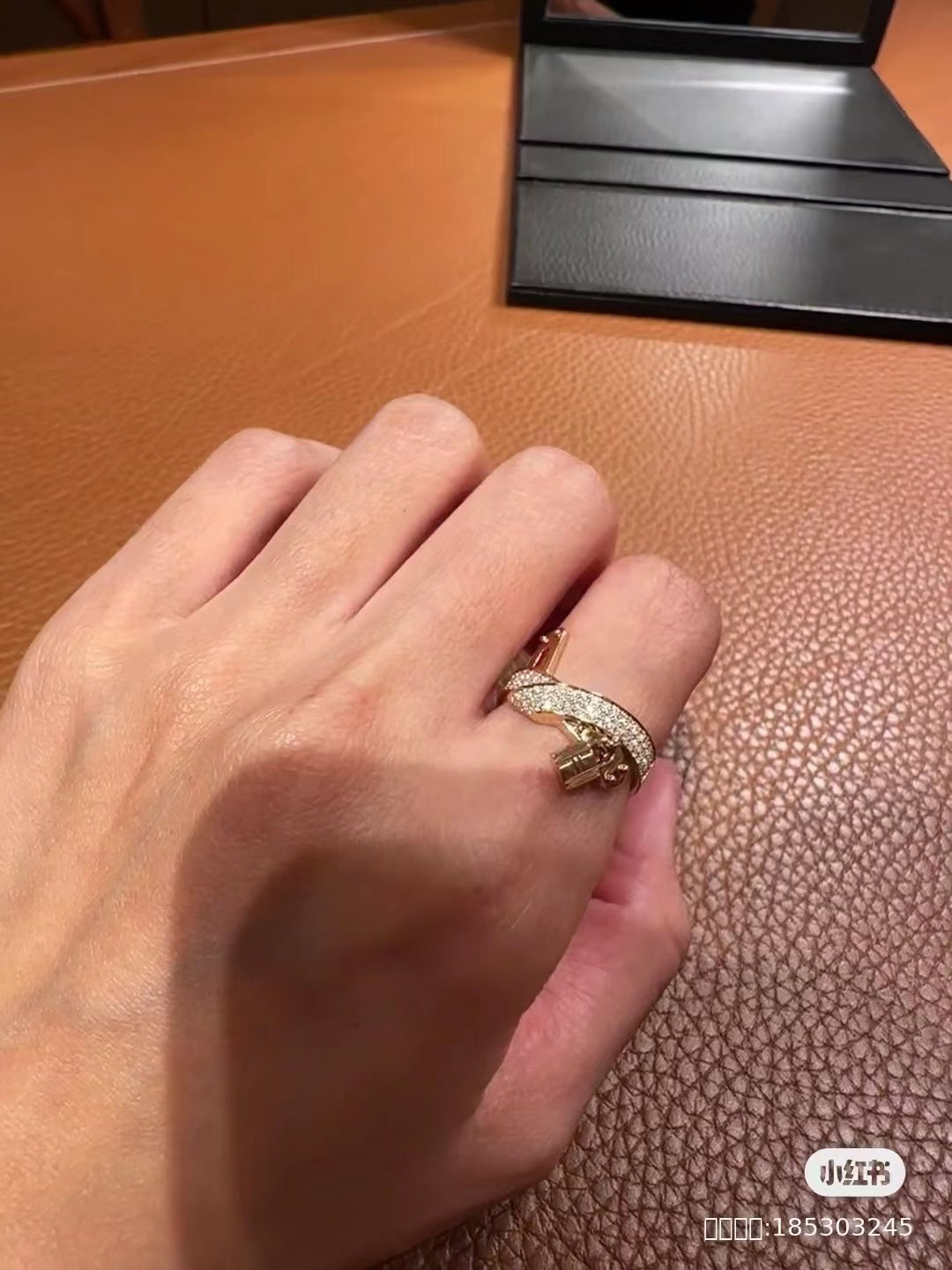 18K Kelly Gavroche Diamonds Hermès Ring