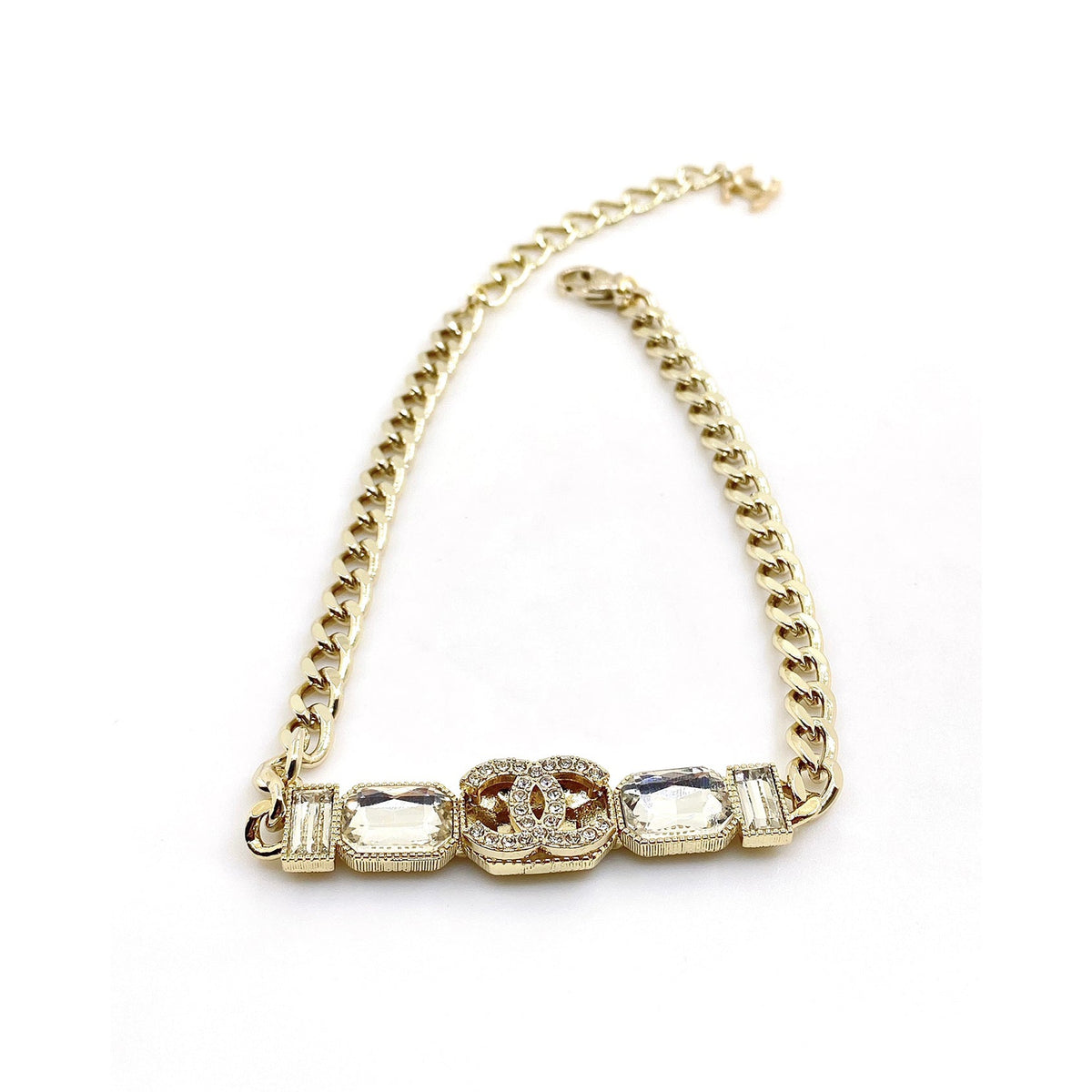 18K Chanel Pearls Crystals Vintage Necklace