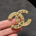 18K Chanel Script Brooch