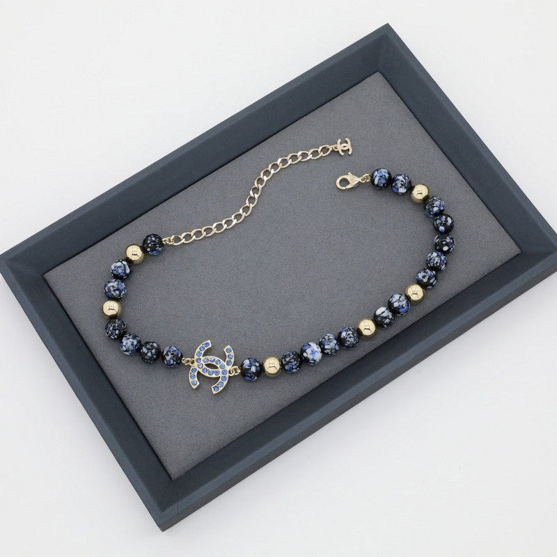 18K Chanel Blue Pearl Necklace