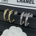 18K Chanel Circle Zircon Earrings