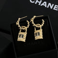 18K Chanel Lock Earrings