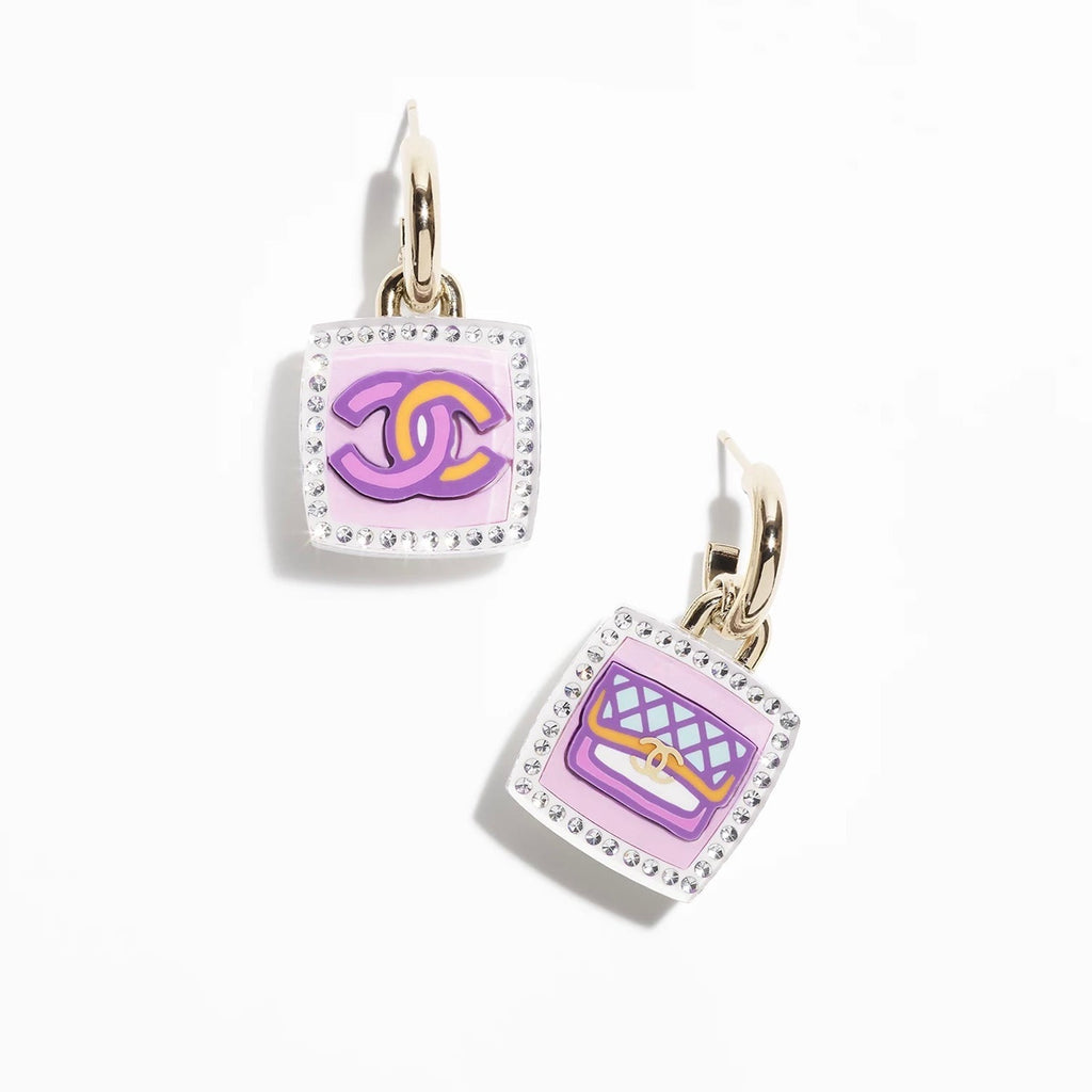 18K Chanel Pink Bottle Earrings