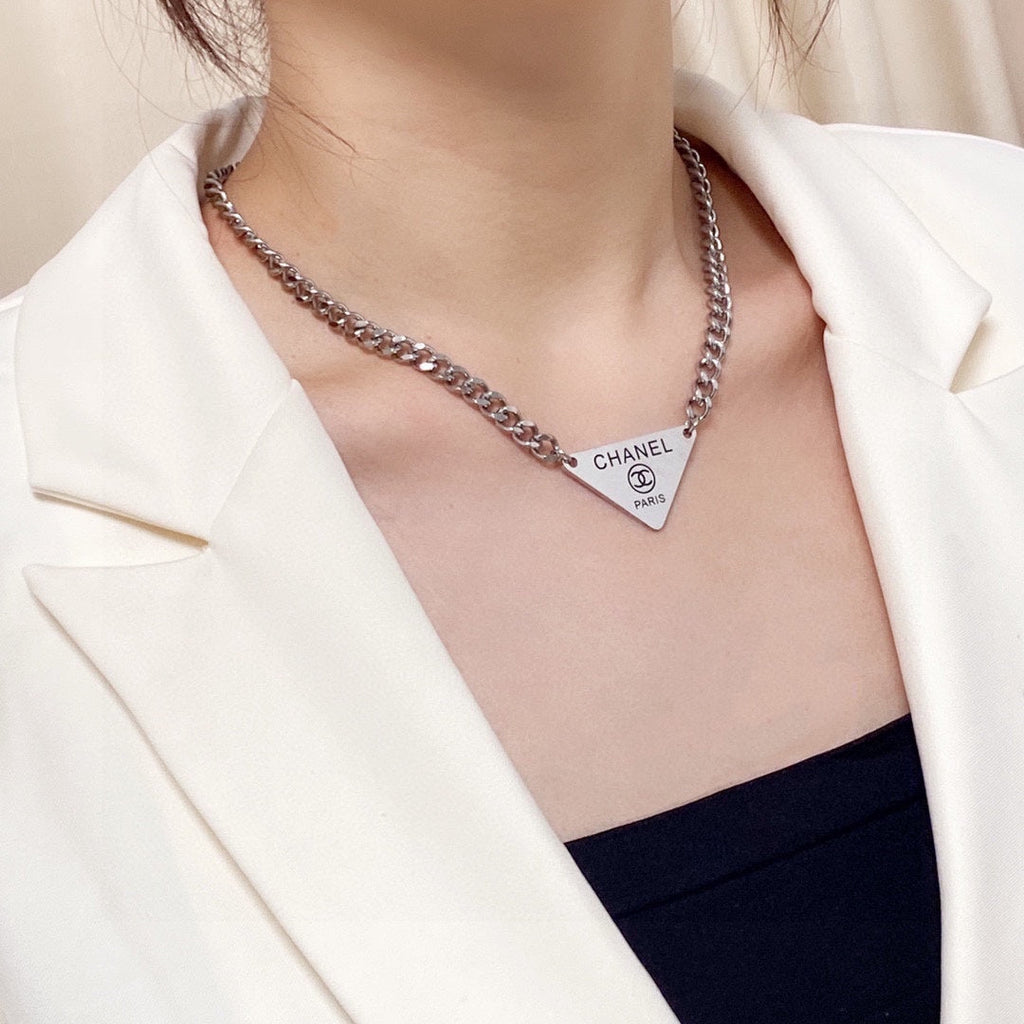 18K Chanel Triangle Necklace