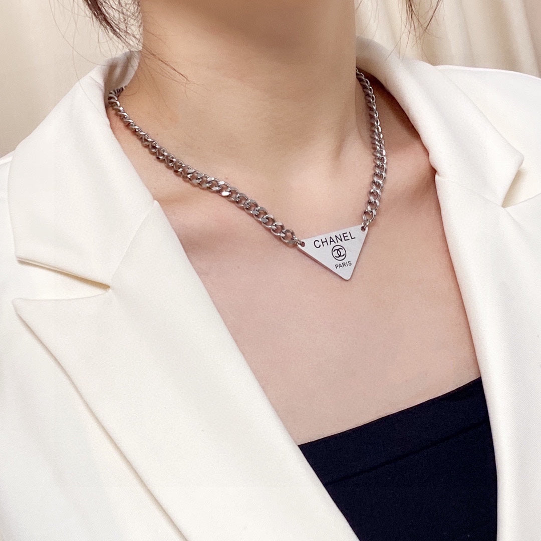 18K Chanel Triangle Necklace