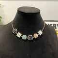 18K Chanel Color Logo Choker Necklace