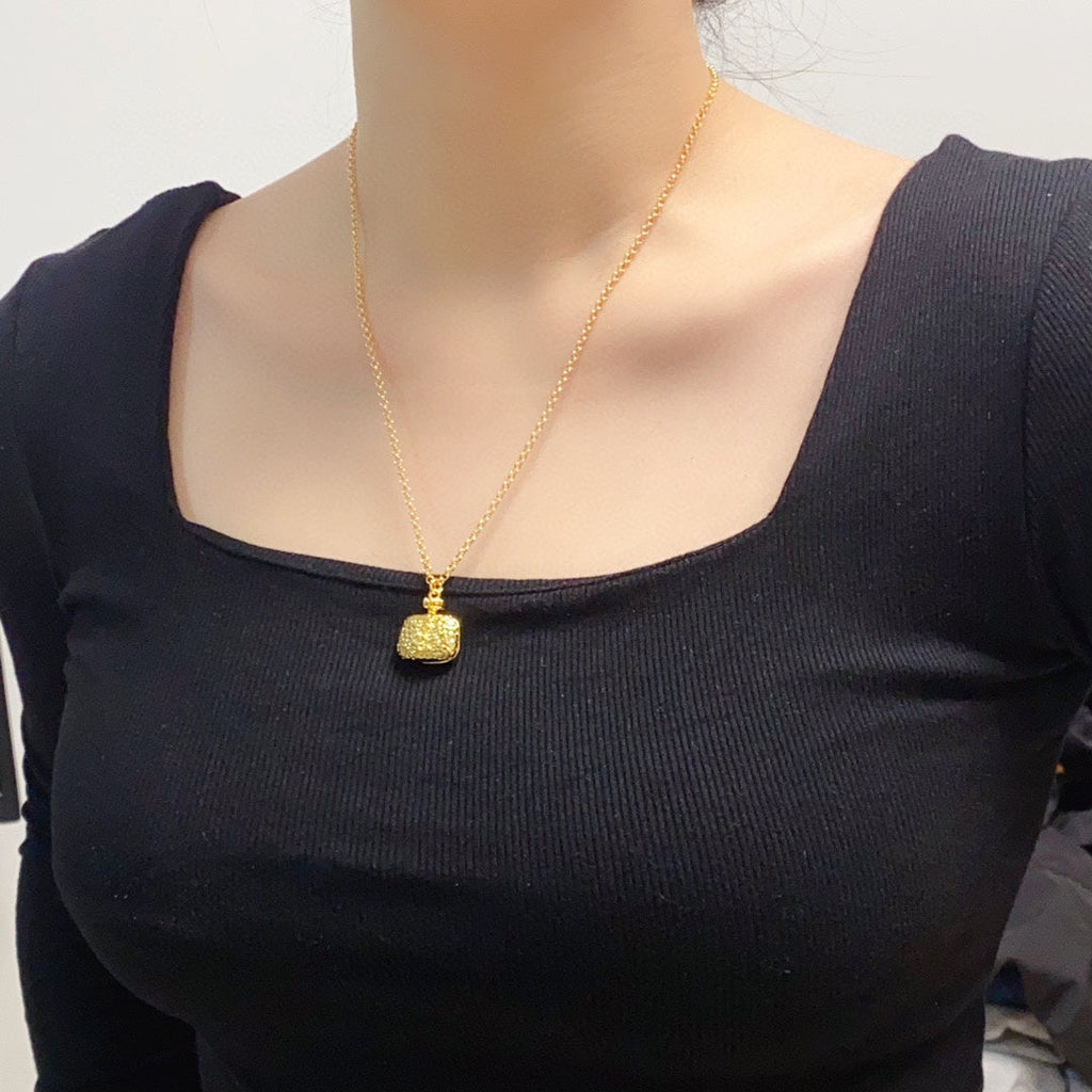 18K Saint Laurent YSL Bag Pendant Necklace