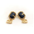 18K Chanel Pendant Leather Earrings