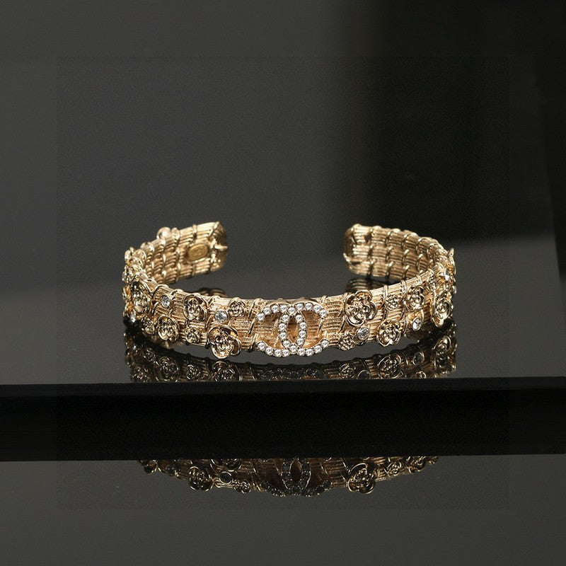 18K Chanel Flower Diamond Cuff Bracelet