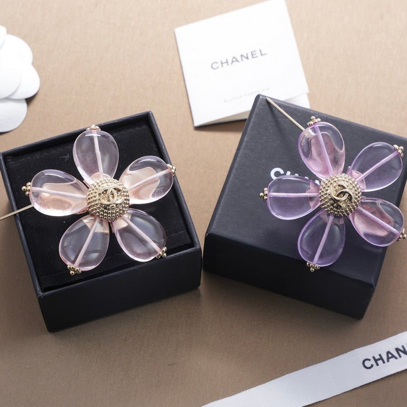 18K Chanel Pink & Purple Brooch