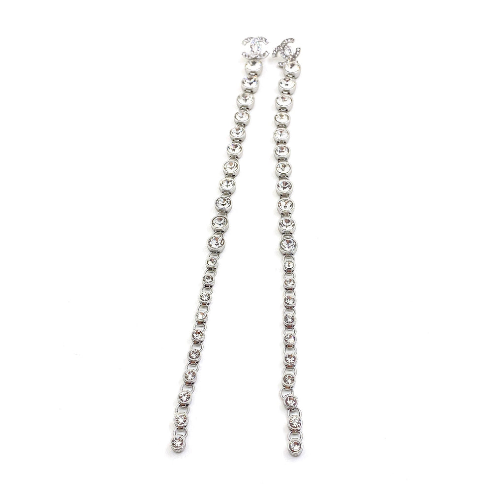 18K Chanel Long Crystals Earrings