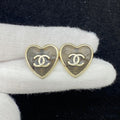 18K Chanel Heart Gold Earrings
