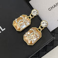 18K Chanel Crystals Earrings