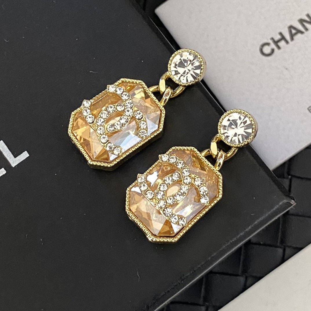 18K Chanel Crystals Earrings