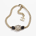 18K Chanel Black Crystals Chain Necklace