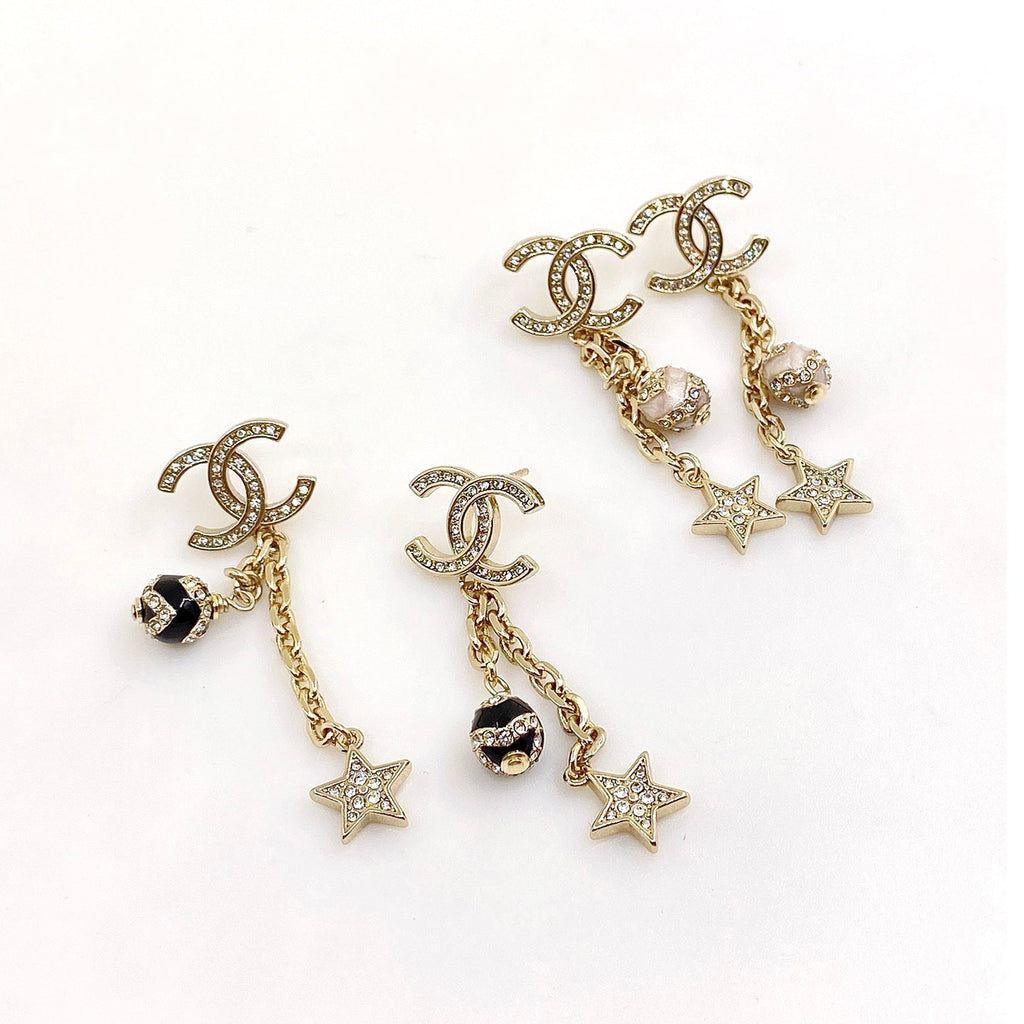 18K Chanel Star Pearls Earrings