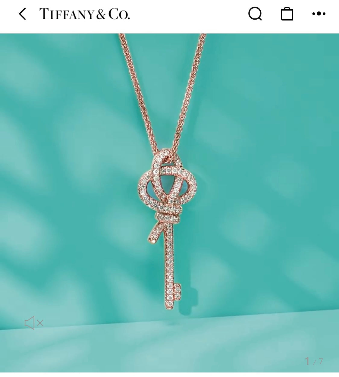 18K Tiffany & Co. Keys Woven Diamonds Large Necklace