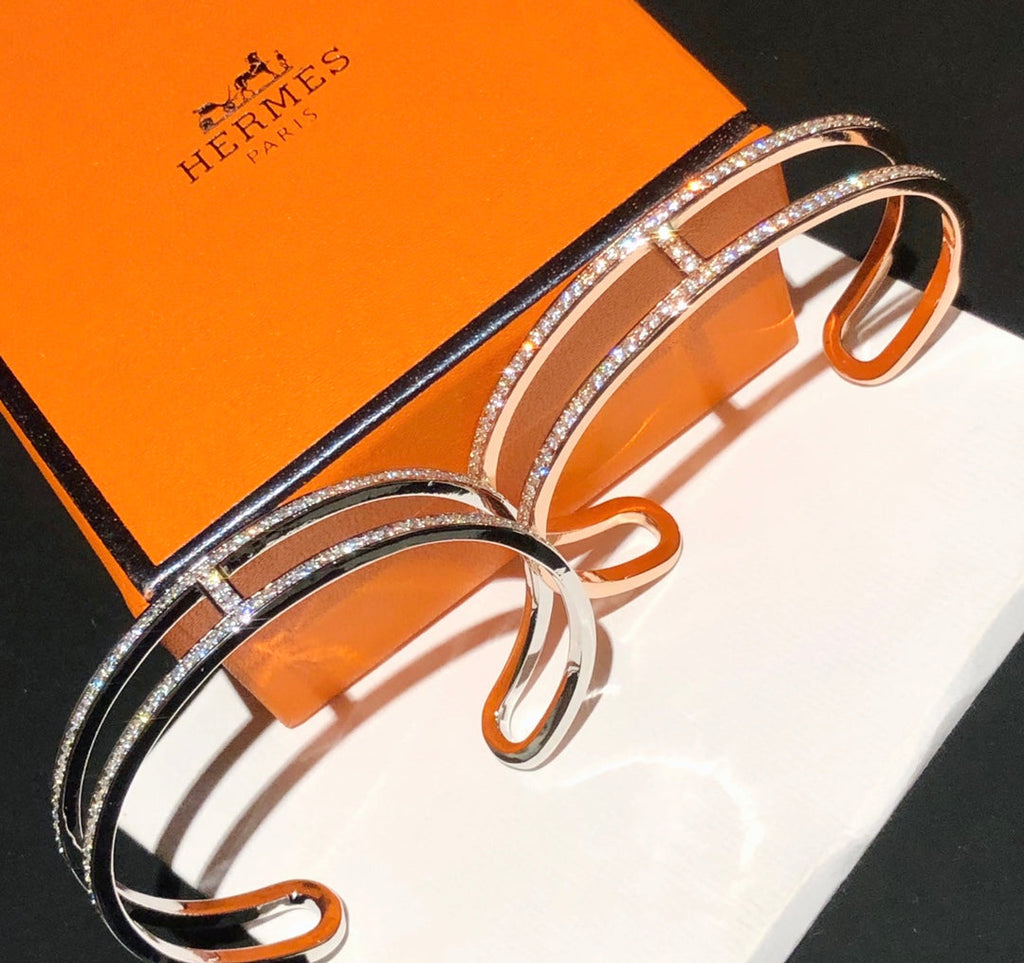 18K Ever Chain D¡¯ancre Cuff Diamond Hermès Bracelet