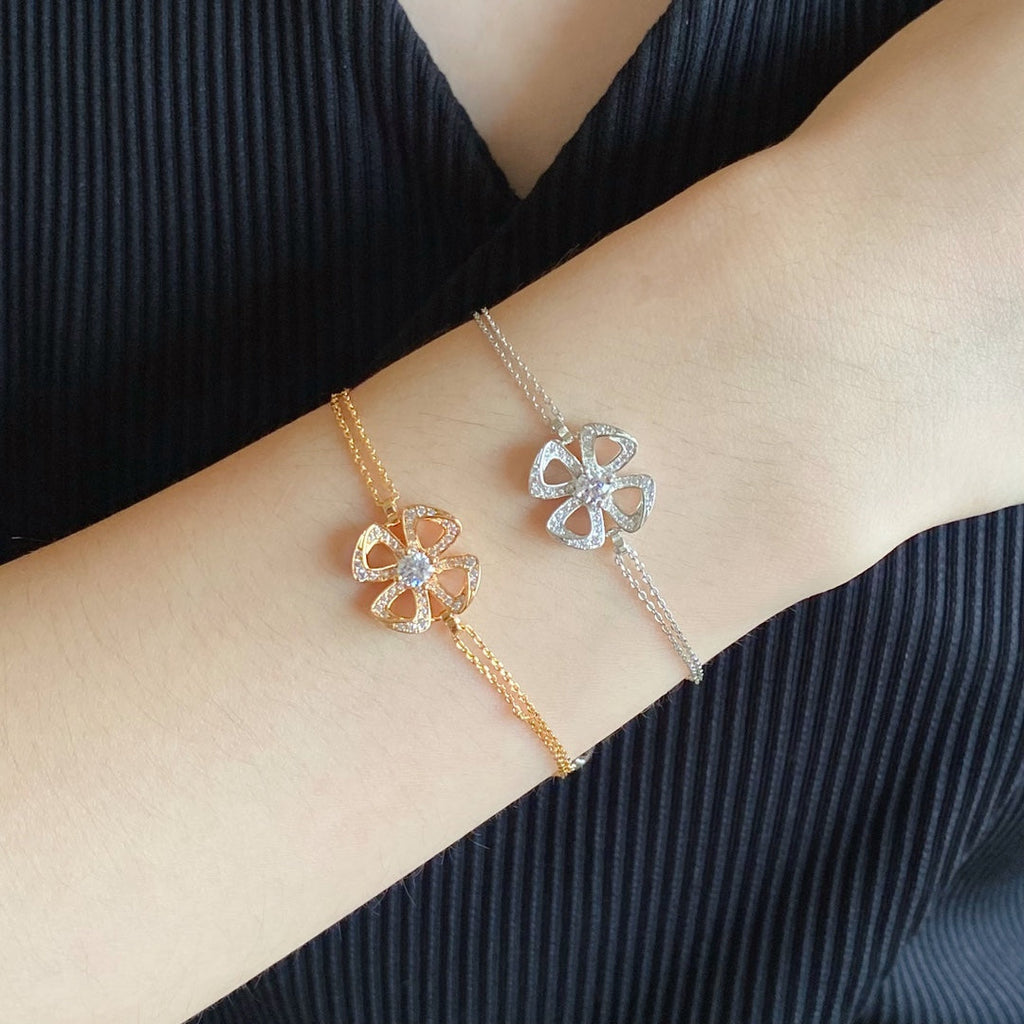 18K BVLGARI Fiorever Central Diamond Bracelet
