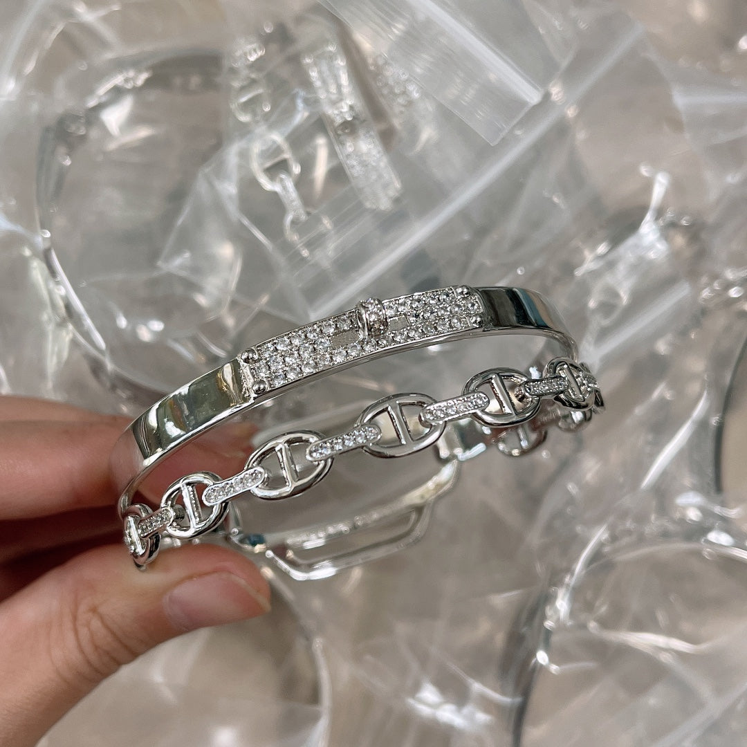 18K Kelly Double Tour Diamond Hermès Bracelet