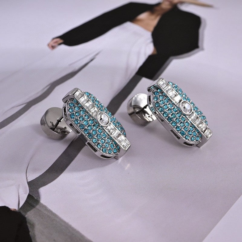 18K Miu Miu Green Crystals Earrings