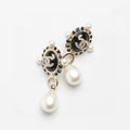 18K Chanel Pearl Pendant Earrings