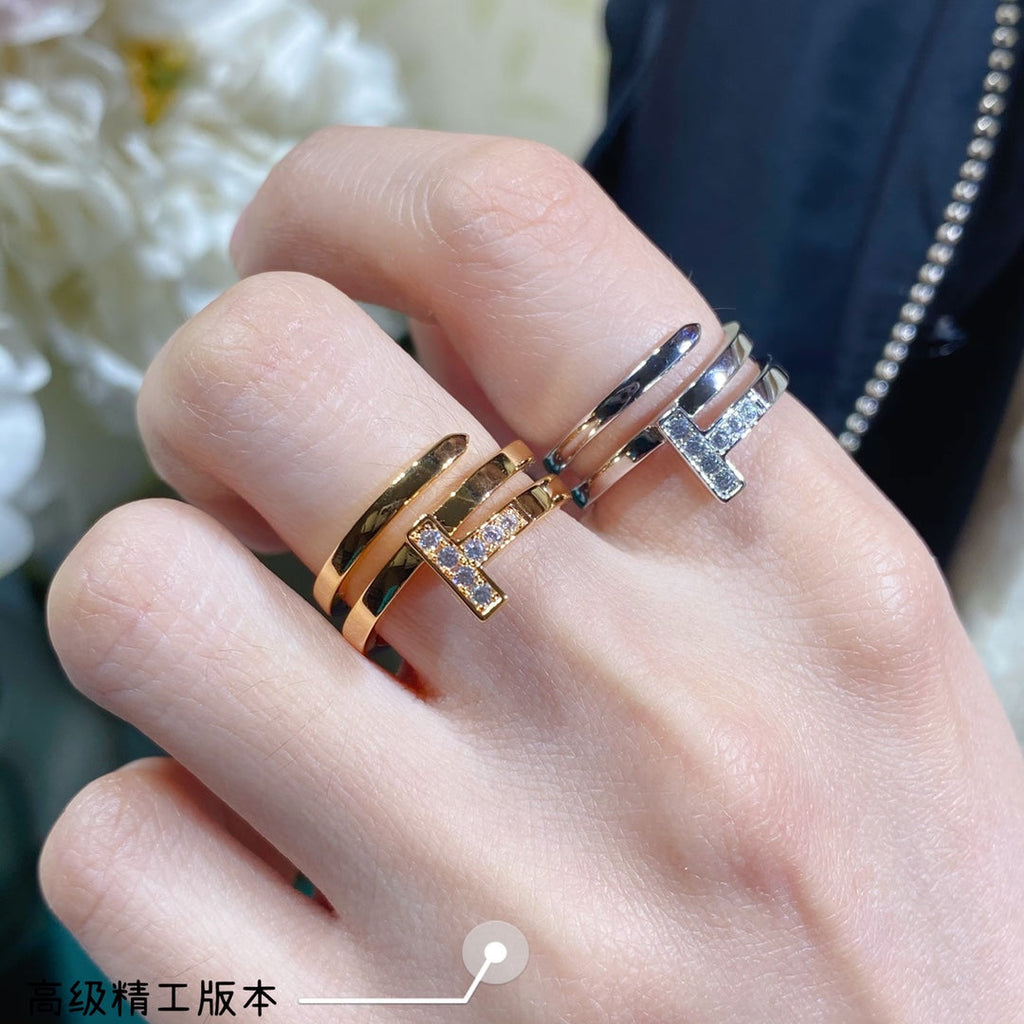 18K Tiffany & Co. Diamond Square Ring