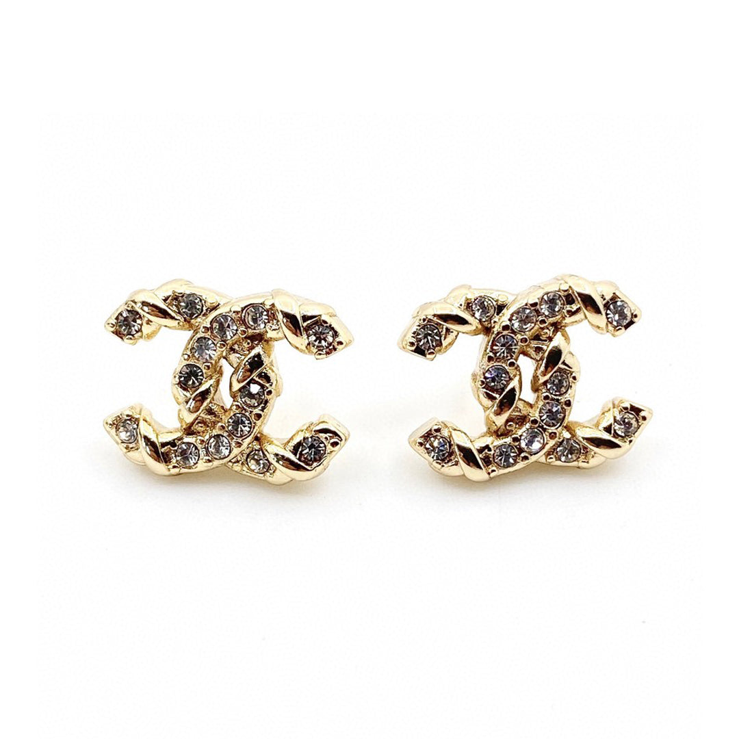 18K Chanel Full Crystals Earrings