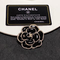 18K Chanel Black Flower Brooch