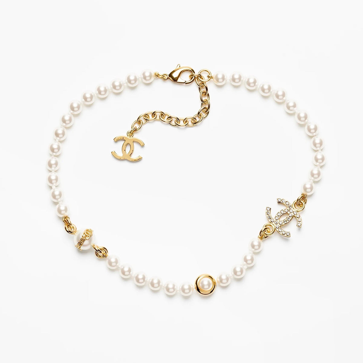 18K Chanel Pearl Chain Necklace