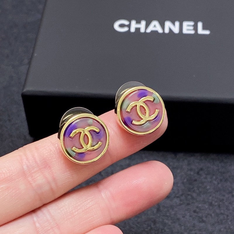 18K Chanel Colorful Round Earrings