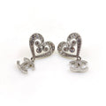 18K Chanel Heart Diamond Earrings