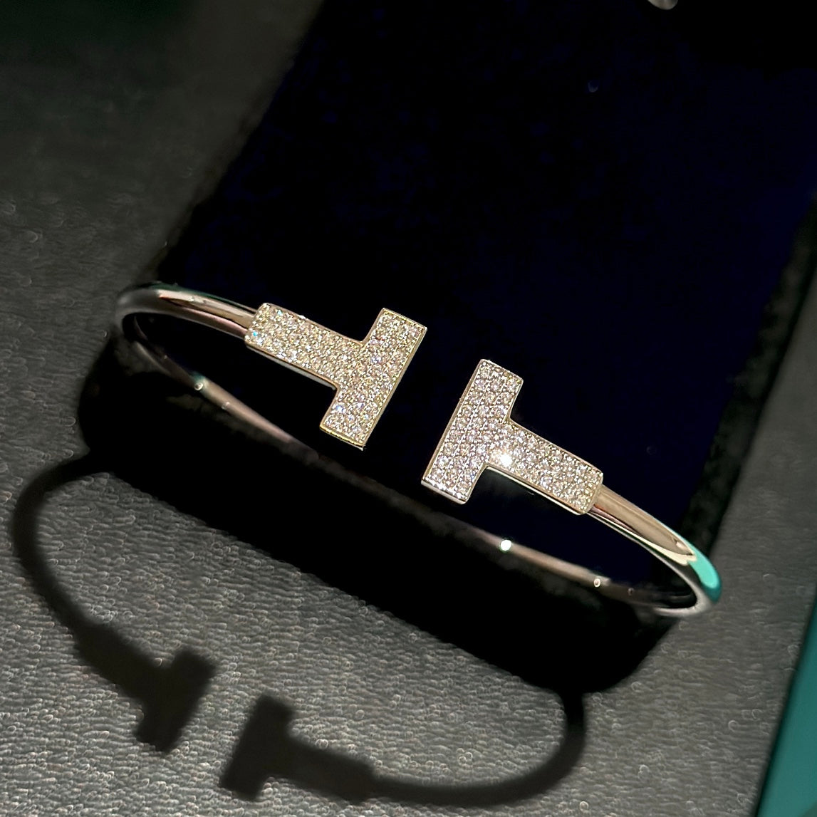 18K Tiffany & Co. Wide Diamond Wire Bracelet
