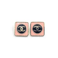 18K Chanel Square Pink Earrings