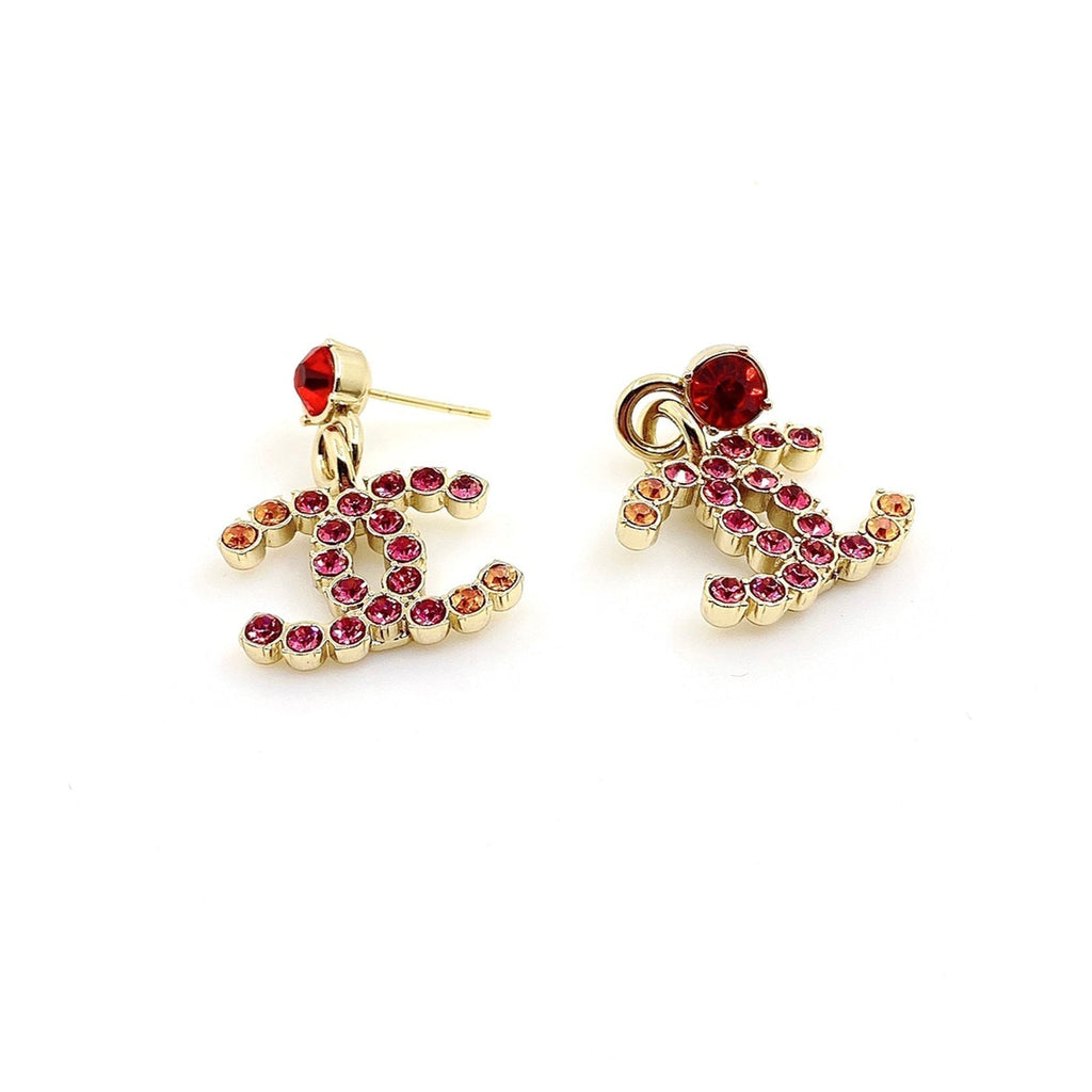 18K Chanel Pink Crystals Earrings