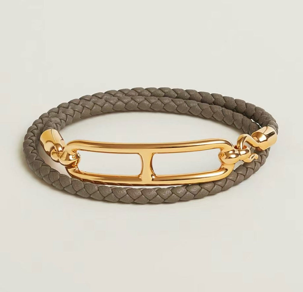 18K Roulis Double Tour Grey Hermès Bracelet