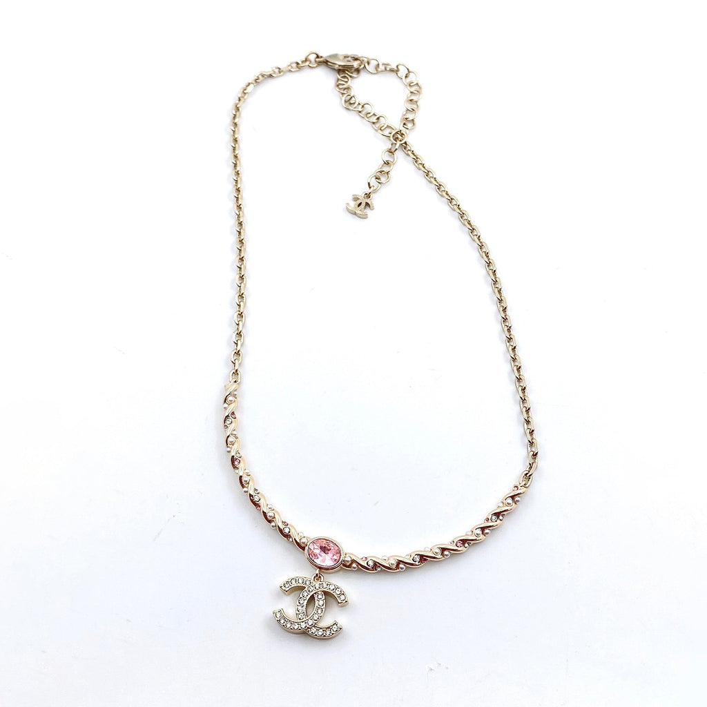 18K Chanel Pink Crystal Necklace