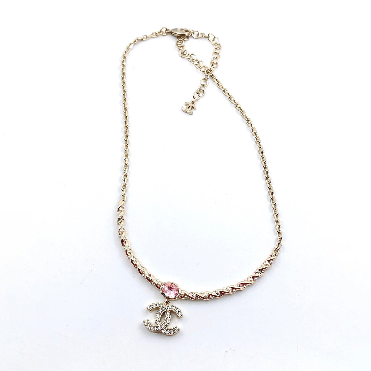 18K Chanel Pink Crystal Necklace